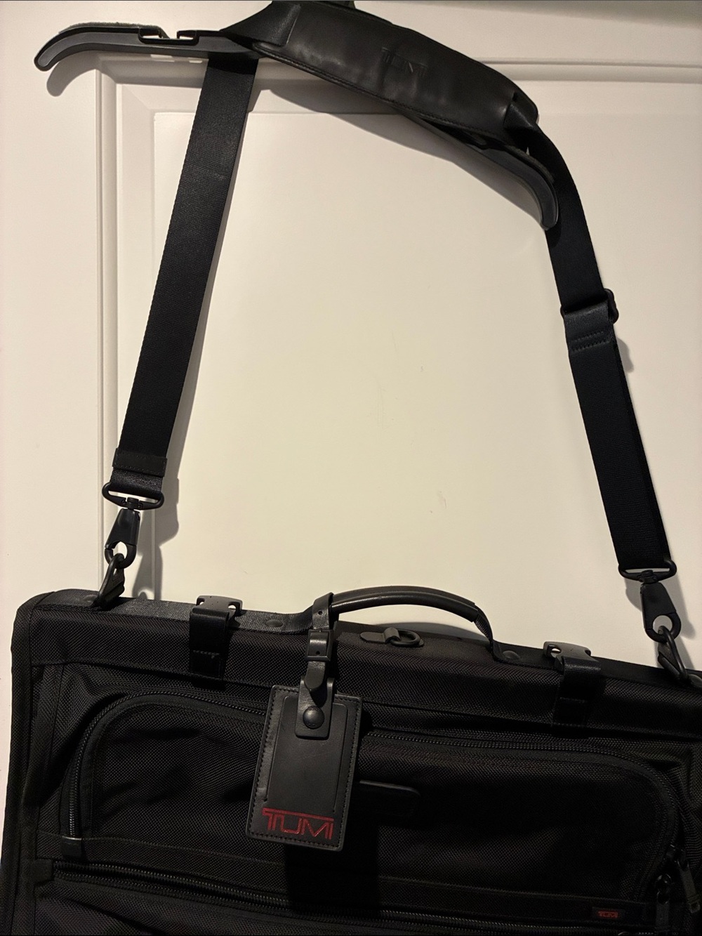 Tumi Black Convertible Briefcase with Shoulder Strap